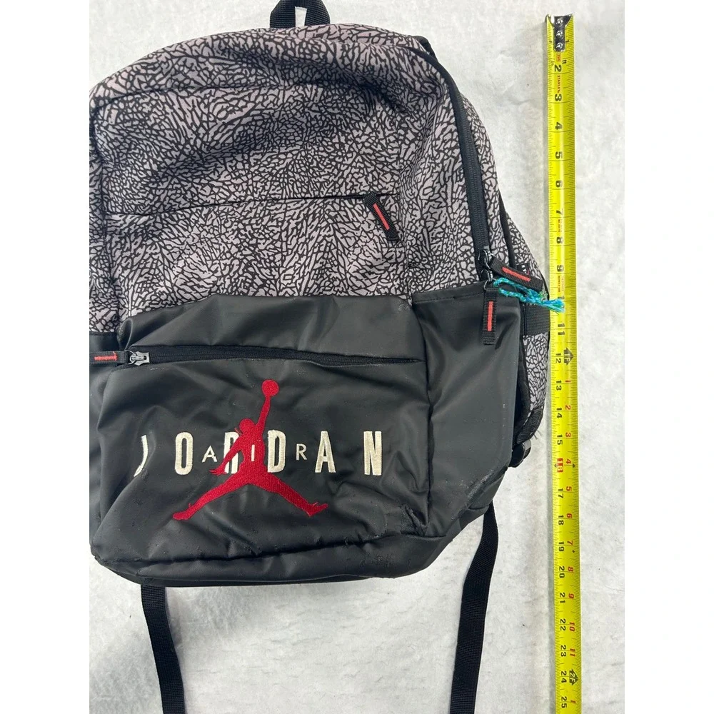 Jordan Elephant Print Backpack Black Grey Red Jumpman School Bag 617784-3591